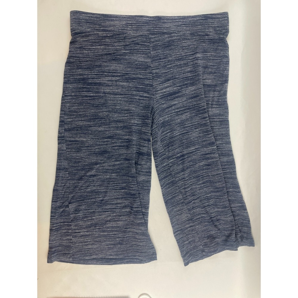 Daily Ritual Lounge Pants Women's Size XL Blue Heather Capris Wide Leg Waistband